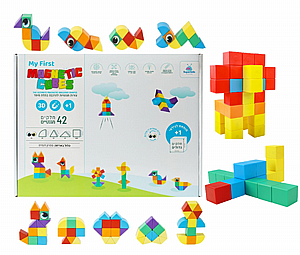 MagneTic Cubes – קוביות מגנטיות, 42 חלקים – מאושר מגיל שנה ומהנה עד גיל 120 MagneTic Cubes – קוביות מגנטיות, 42 חלקים – מאושר מגיל שנה ומהנה עד גיל 120